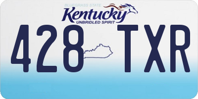 KY license plate 428TXR
