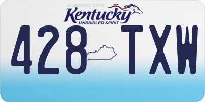 KY license plate 428TXW