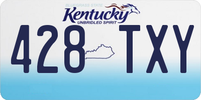 KY license plate 428TXY