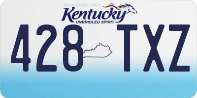 KY license plate 428TXZ