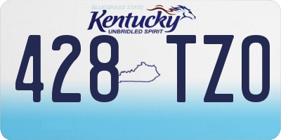 KY license plate 428TZO