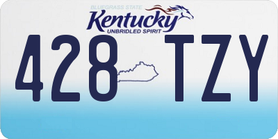 KY license plate 428TZY