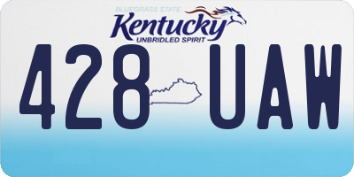 KY license plate 428UAW