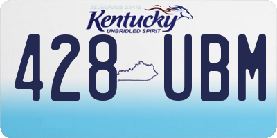 KY license plate 428UBM