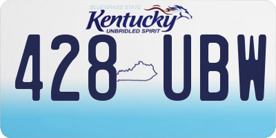 KY license plate 428UBW