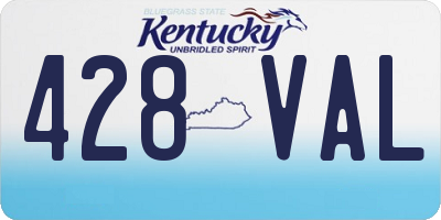 KY license plate 428VAL
