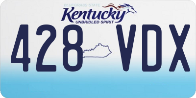KY license plate 428VDX