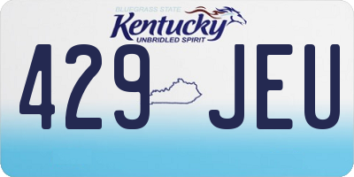 KY license plate 429JEU