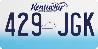 KY license plate 429JGK
