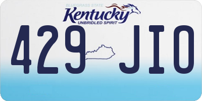 KY license plate 429JIO