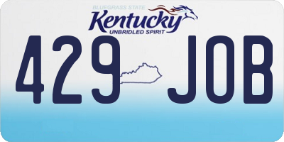 KY license plate 429JOB