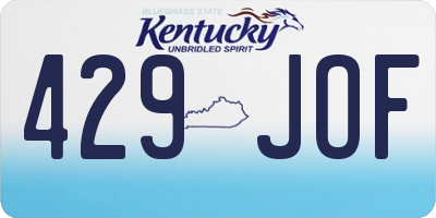 KY license plate 429JOF