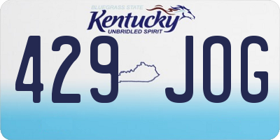 KY license plate 429JOG