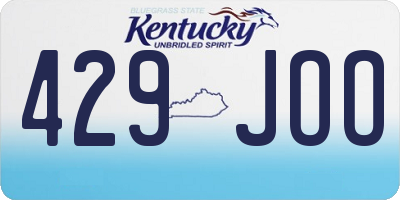 KY license plate 429JOO