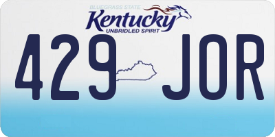 KY license plate 429JOR