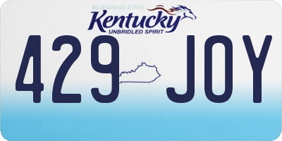 KY license plate 429JOY