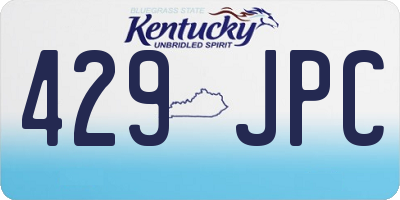 KY license plate 429JPC