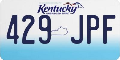 KY license plate 429JPF