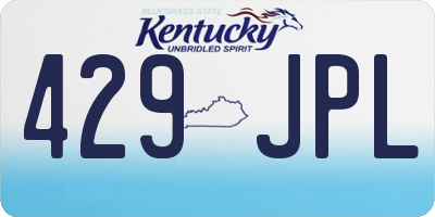 KY license plate 429JPL