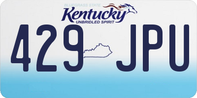 KY license plate 429JPU