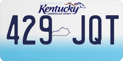 KY license plate 429JQT