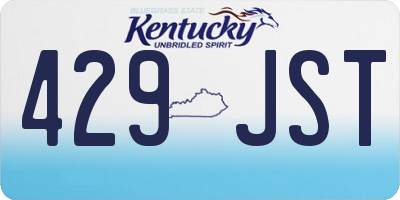 KY license plate 429JST