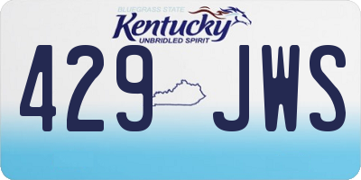 KY license plate 429JWS