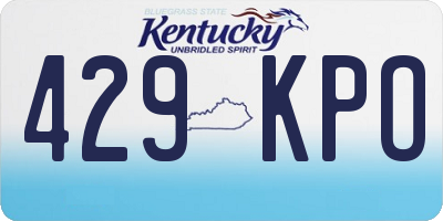 KY license plate 429KPO