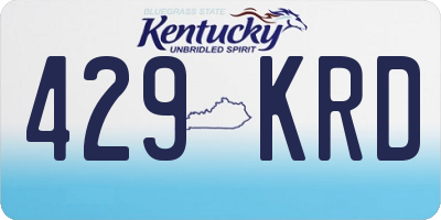 KY license plate 429KRD
