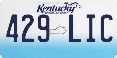 KY license plate 429LIC