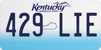 KY license plate 429LIE