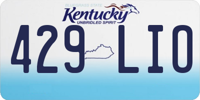 KY license plate 429LIO