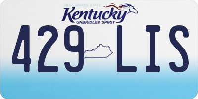 KY license plate 429LIS