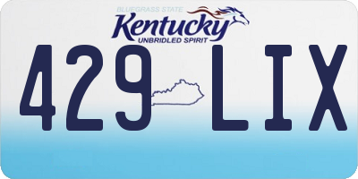 KY license plate 429LIX