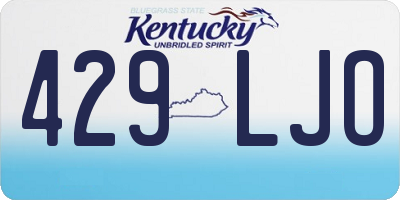 KY license plate 429LJO