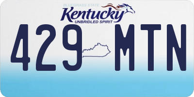 KY license plate 429MTN