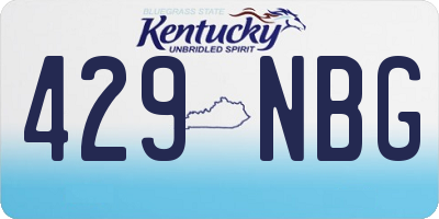 KY license plate 429NBG