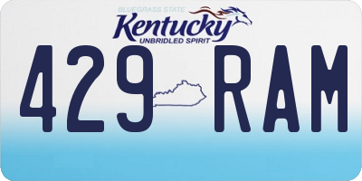 KY license plate 429RAM