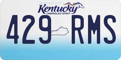 KY license plate 429RMS