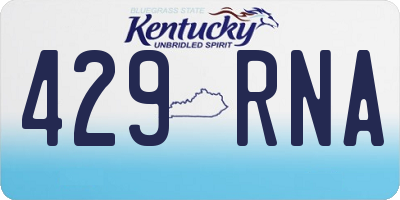 KY license plate 429RNA