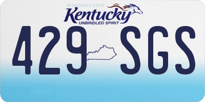 KY license plate 429SGS