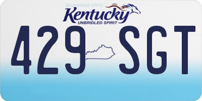 KY license plate 429SGT
