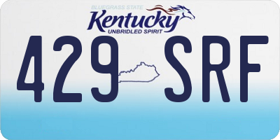 KY license plate 429SRF