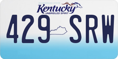 KY license plate 429SRW