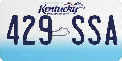 KY license plate 429SSA