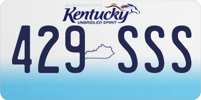 KY license plate 429SSS