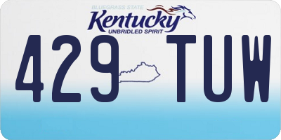 KY license plate 429TUW