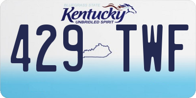 KY license plate 429TWF