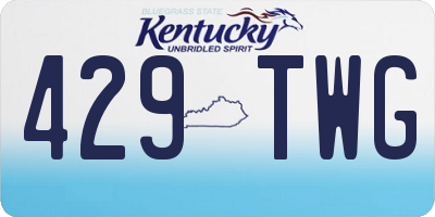 KY license plate 429TWG