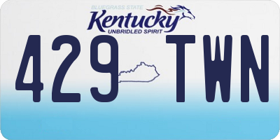 KY license plate 429TWN